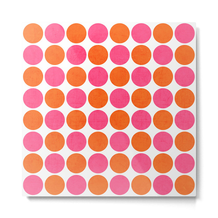 orange and hot pink dots Metal Print Gallery Image 1