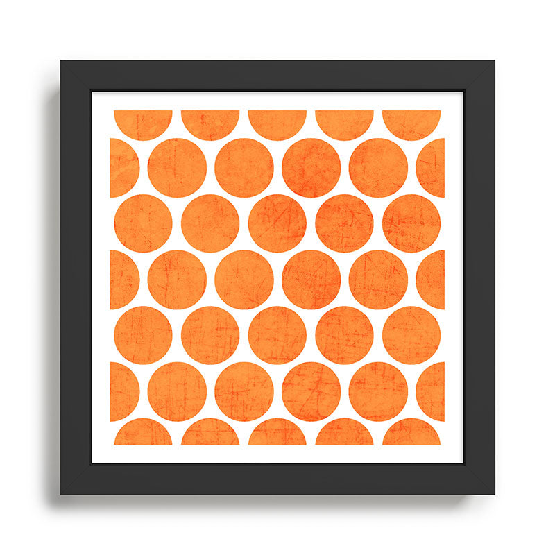 orange polka dots Framed Art Print Gallery Image 1