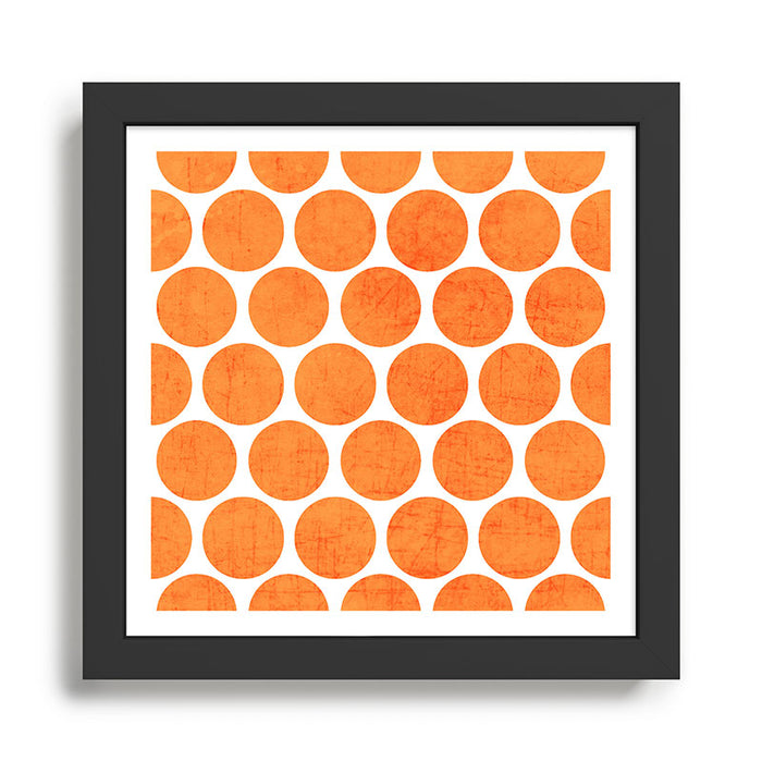 orange polka dots Framed Art Print Gallery Image 1