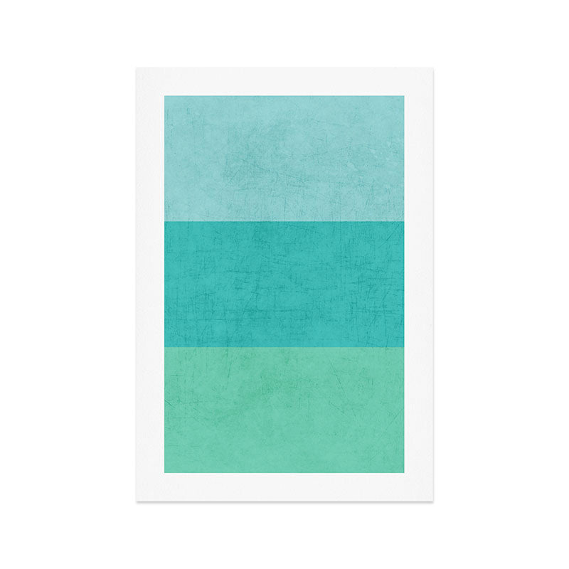 three stripes - teal Art Print Gallery Image 1