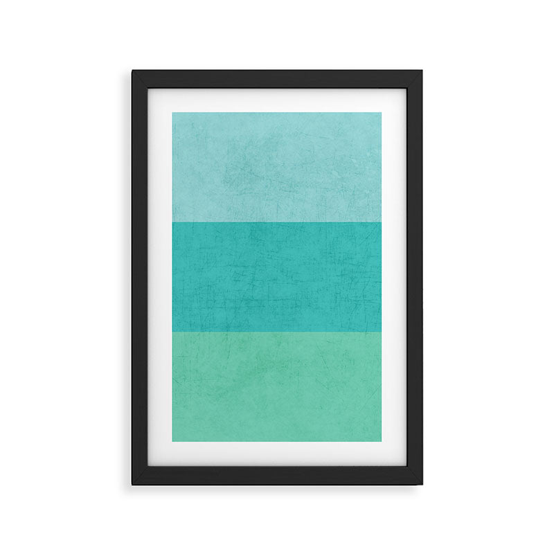 three stripes - teal Framed Art Print Gallery Image 2