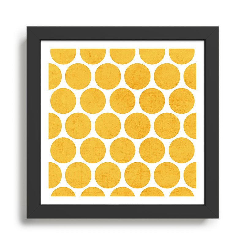 yellow polka dots Framed Art Print Gallery Image 1