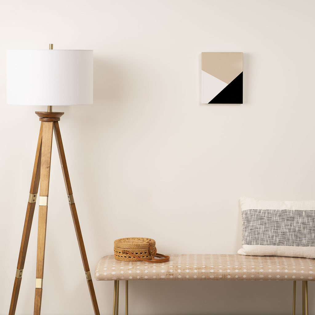 Black white and sand minimalist art Canvas Print Gallery Image 2