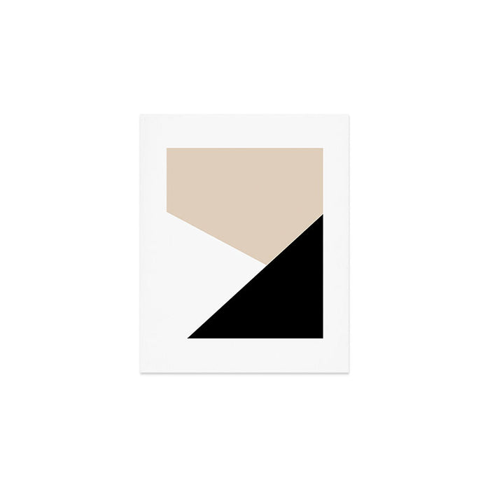 Black white and sand minimalist art Art Print Gallery Image 1