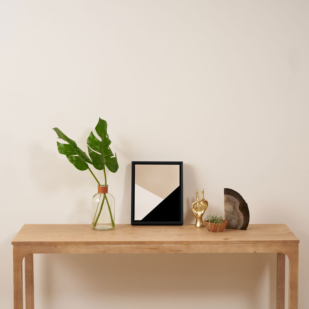 Black white and sand minimalist art Framed Canvas Print Gallery Image 4