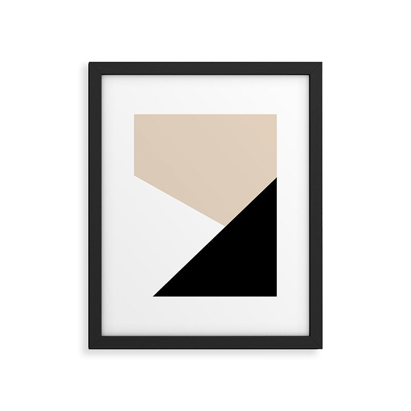 Black white and sand minimalist art Framed Art Print Gallery Image 6