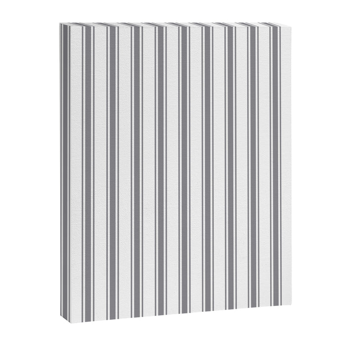 Gray blue ticking stripes Canvas Print Gallery Image 1