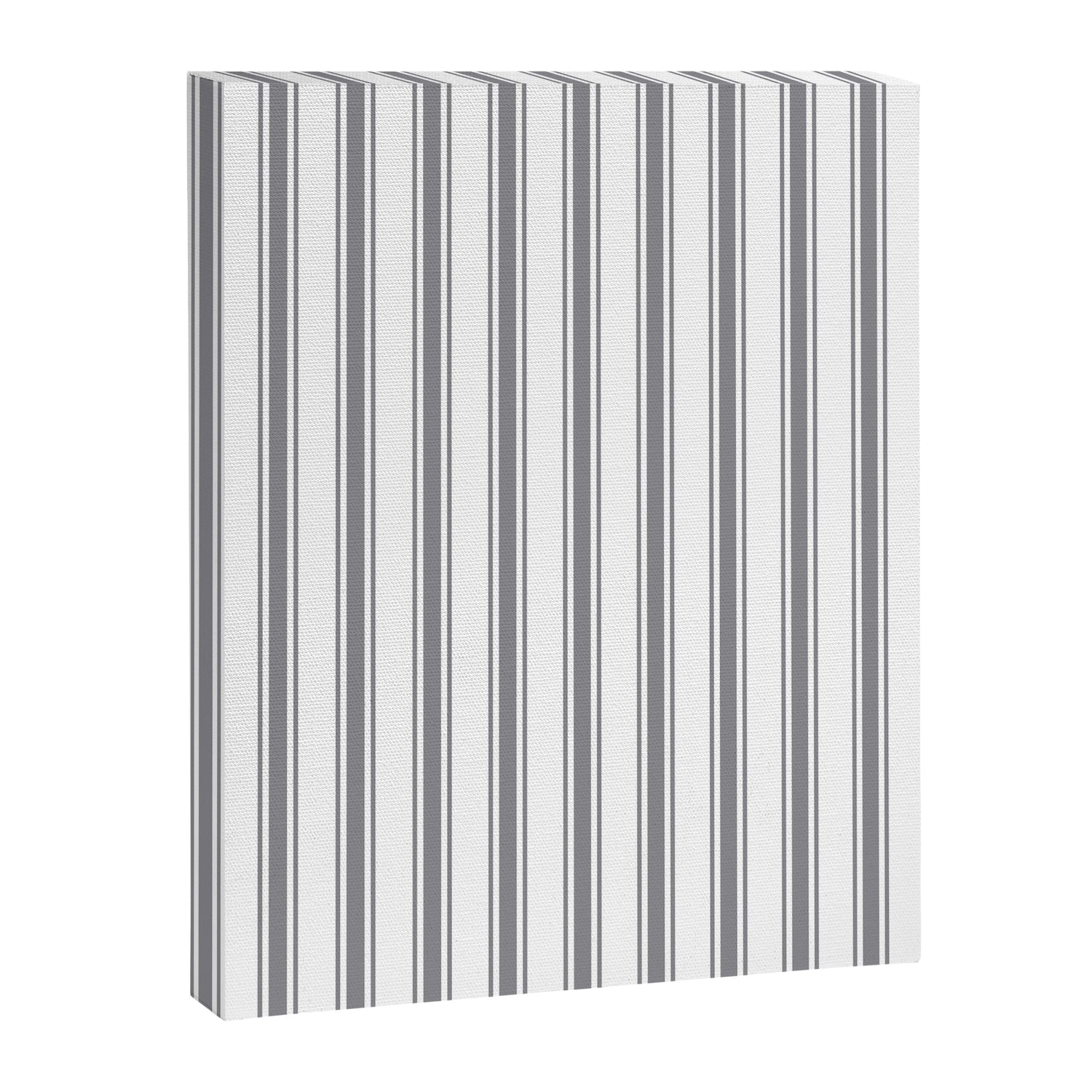 Gray blue ticking stripes Canvas Print Gallery Image 8