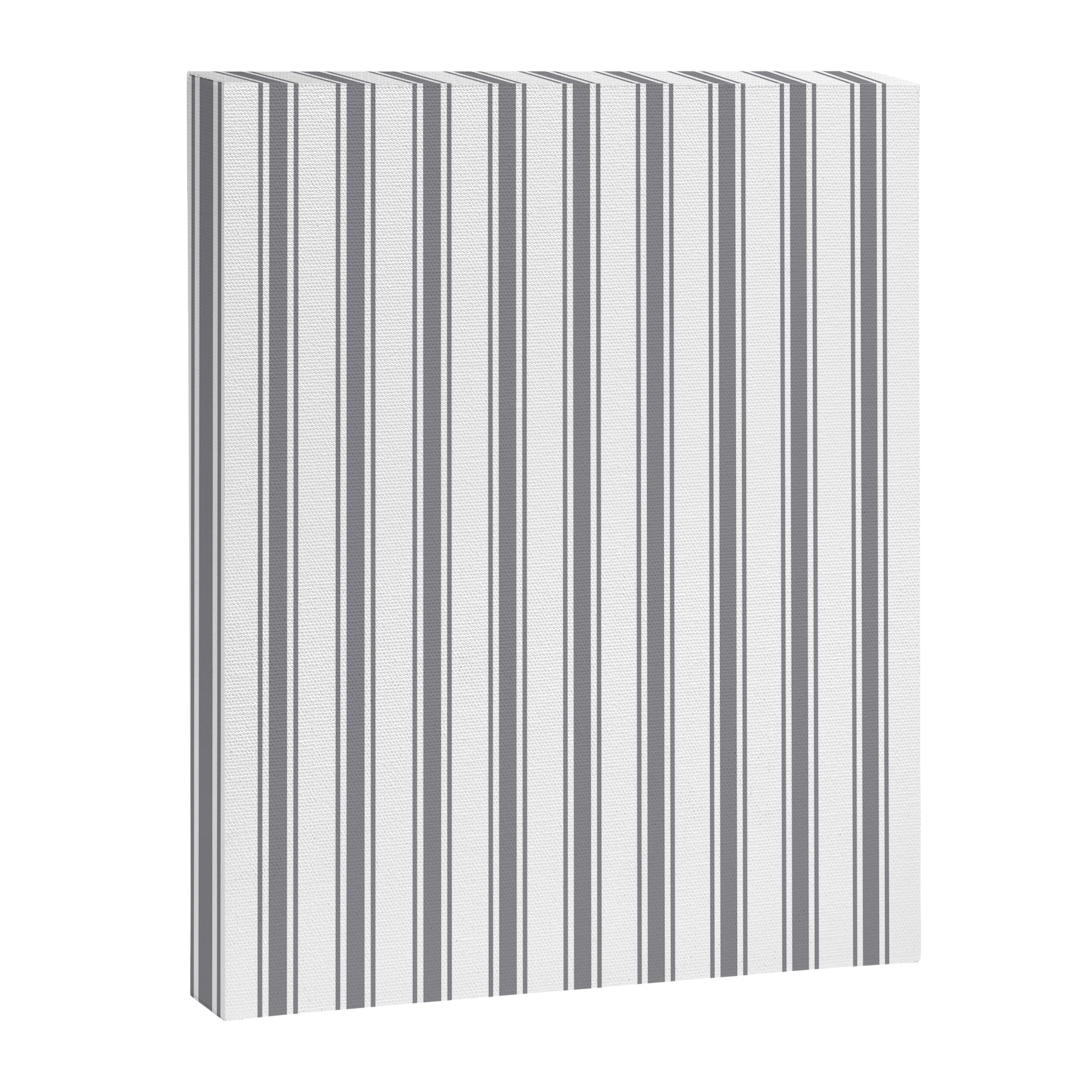 Gray blue ticking stripes Canvas Print Gallery Image 8