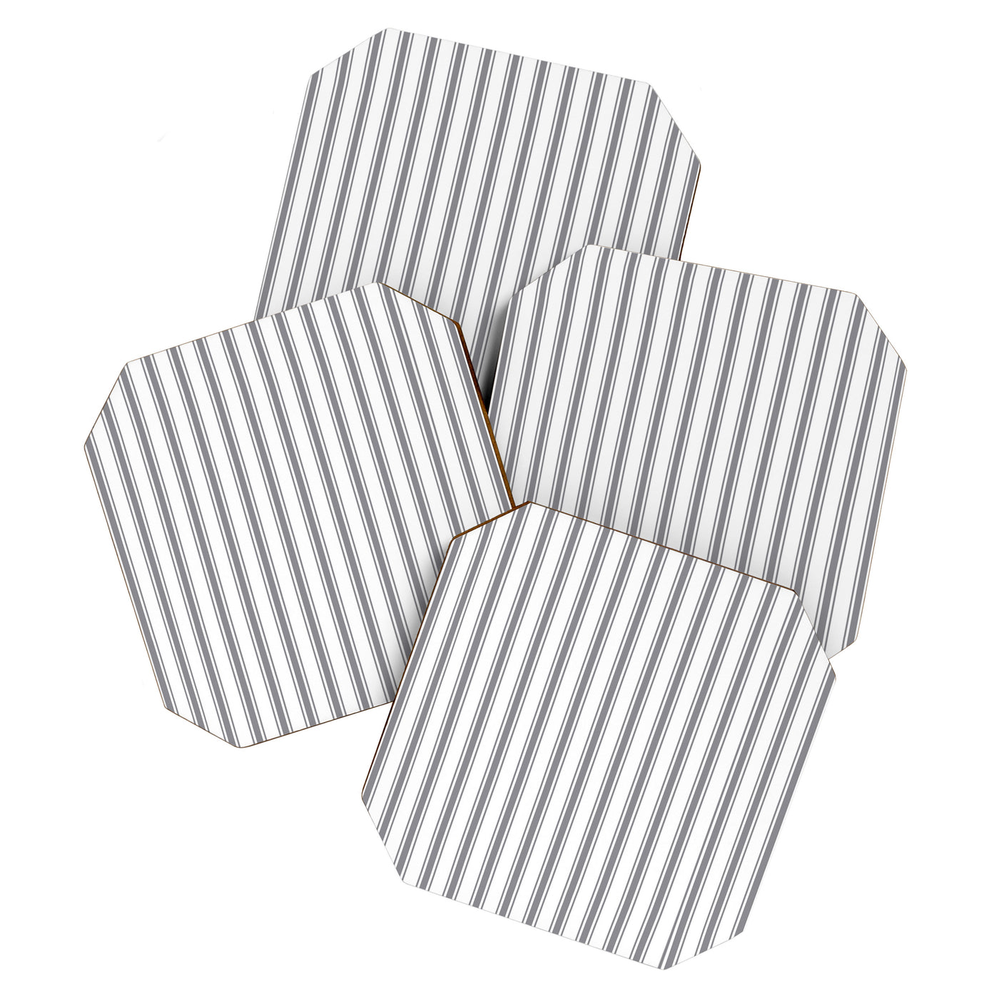 Gray blue ticking stripes Coaster