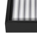 Gray blue ticking stripes Framed Canvas Print Gallery Image 3