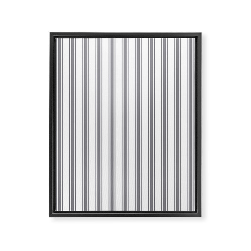 Gray blue ticking stripes Framed Canvas Print Gallery Image 8
