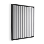 Gray blue ticking stripes Framed Canvas Print Gallery Image 2