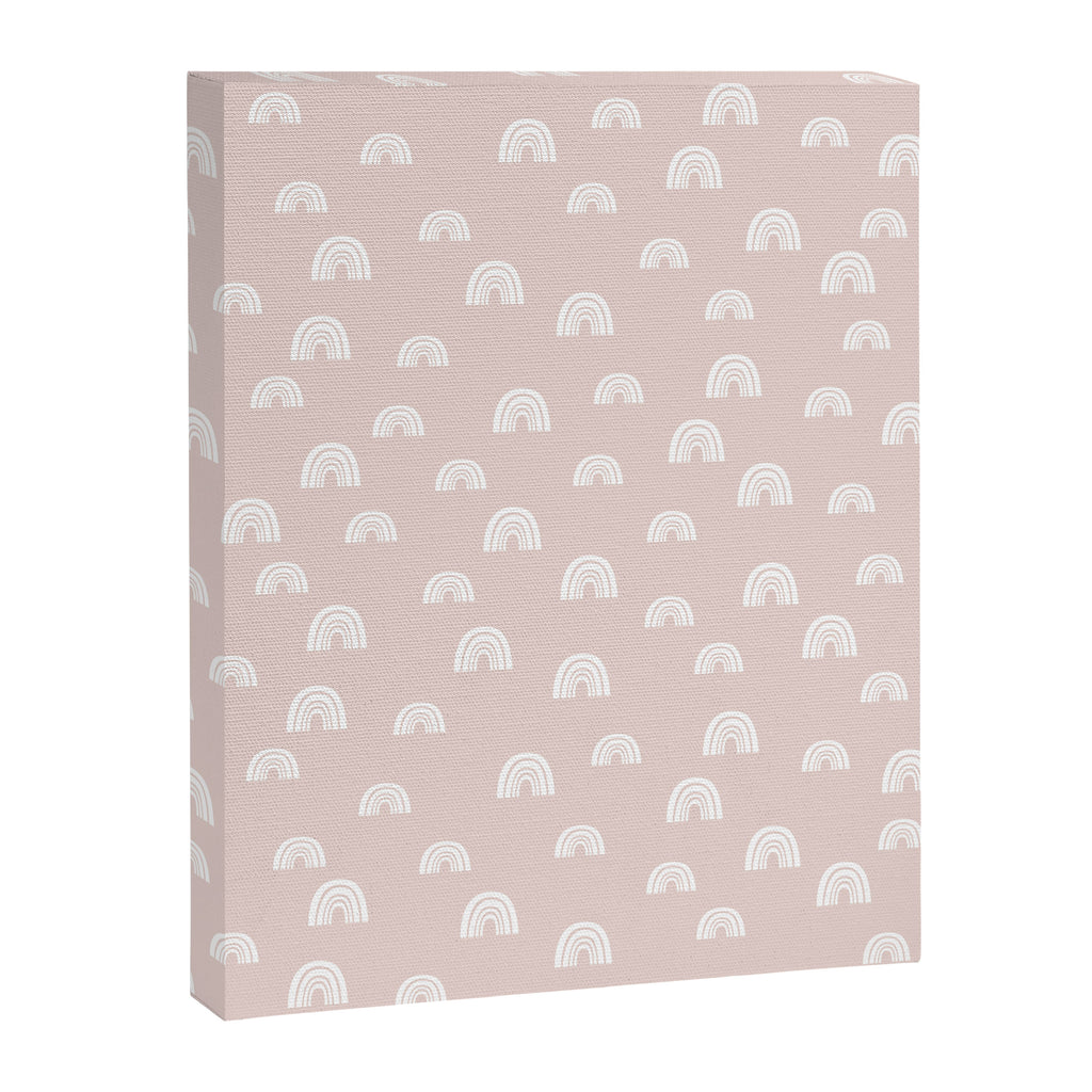 Boho Pink Rainbow - Pink & White Rainbow Pattern - Kids Rainbow Nursery Canvas Print Gallery Image 8