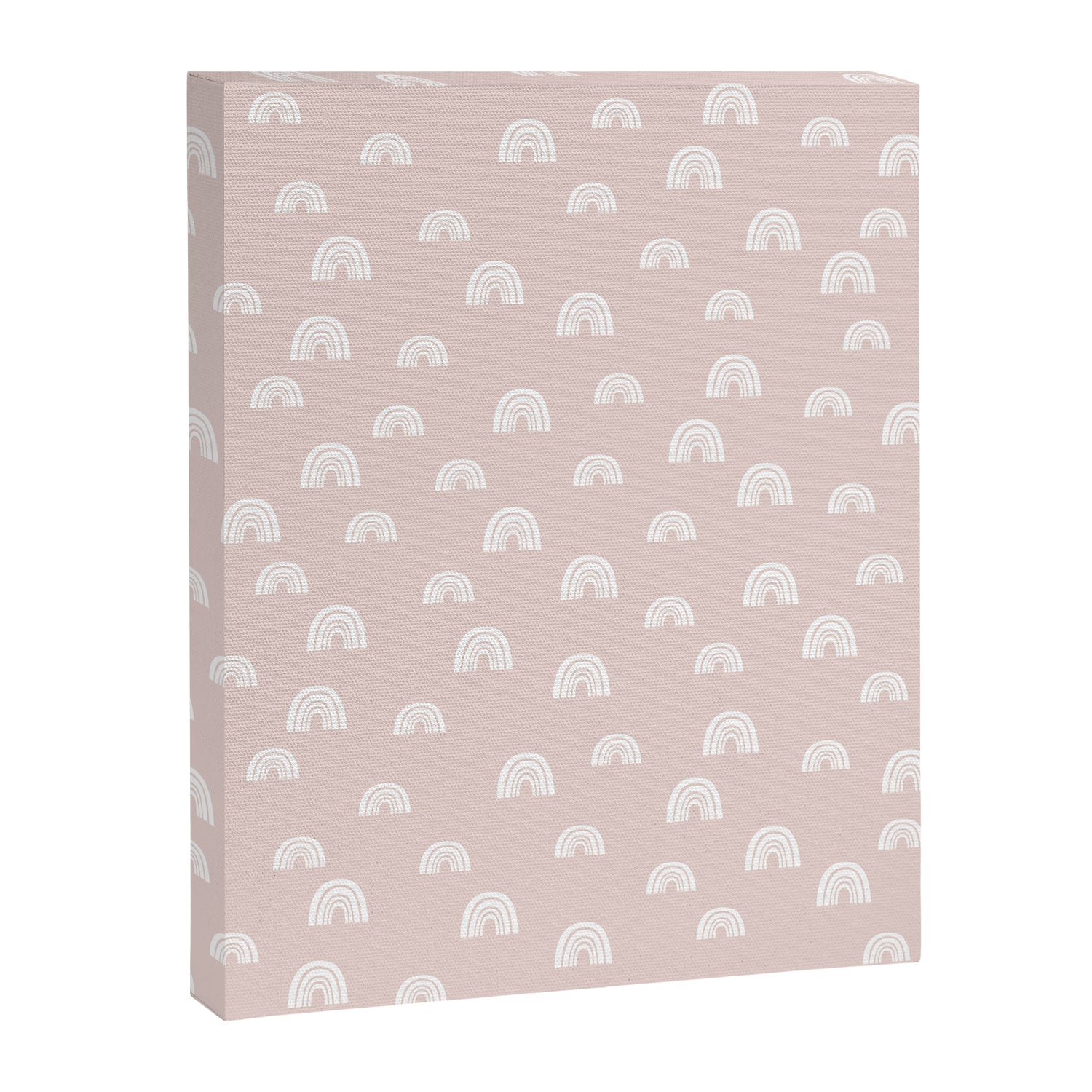Boho Pink Rainbow - Pink & White Rainbow Pattern - Kids Rainbow Nursery Canvas Print Gallery Image 8