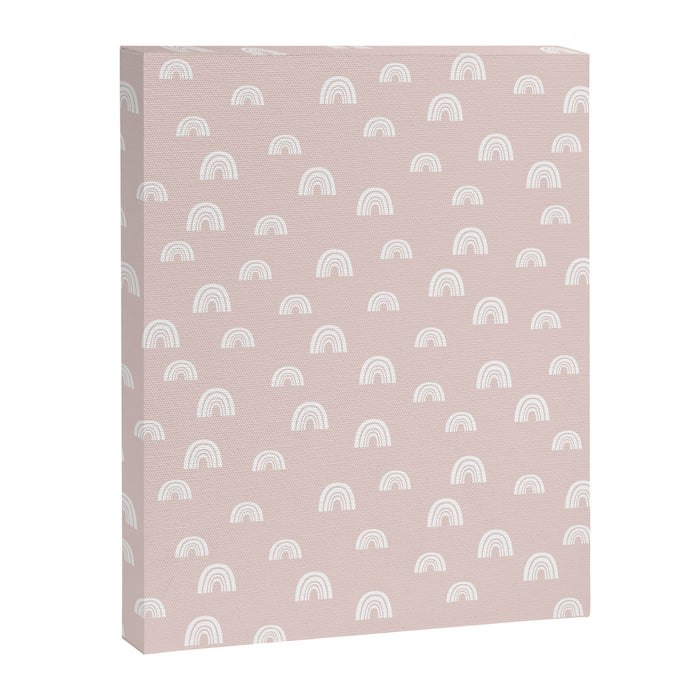 Boho Pink Rainbow - Pink & White Rainbow Pattern - Kids Rainbow Nursery Canvas Print Gallery Image 1