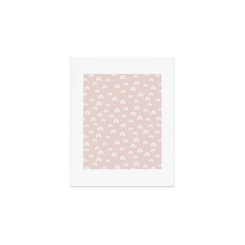 Boho Pink Rainbow - Pink & White Rainbow Pattern - Kids Rainbow Nursery Art Print Gallery Image 1