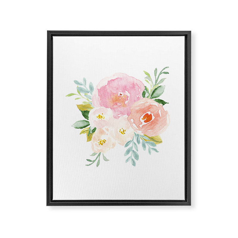 Sweet Pink Blooms (Floral 02) Framed Canvas Print Gallery Image 6