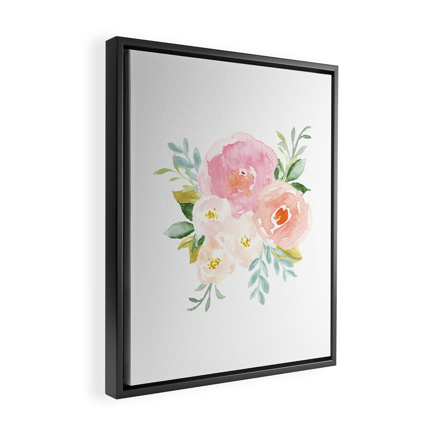 Sweet Pink Blooms (Floral 02) Framed Canvas Print Gallery Image 2