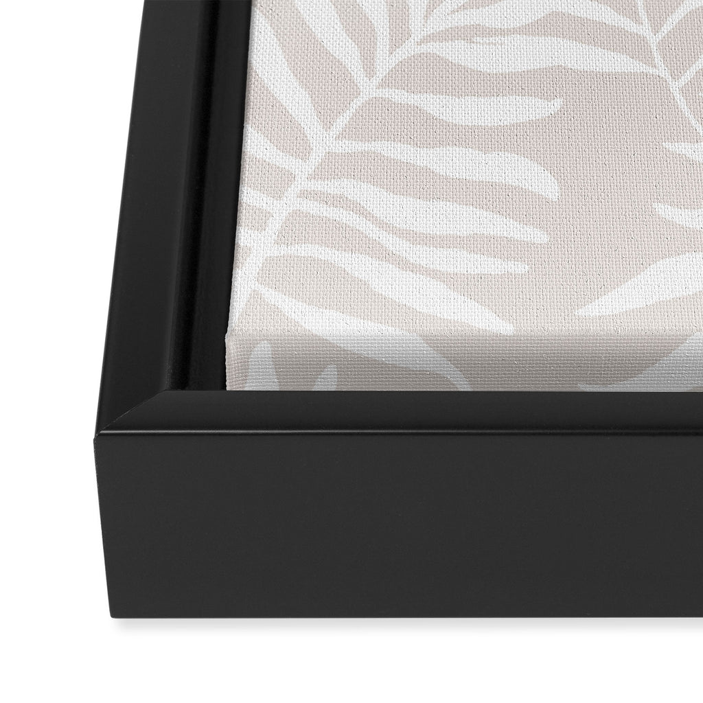 Tropical Palm Leaves - Palm Leaf Pattern - Sandy Beige Framed Canvas Print Gallery Image 3