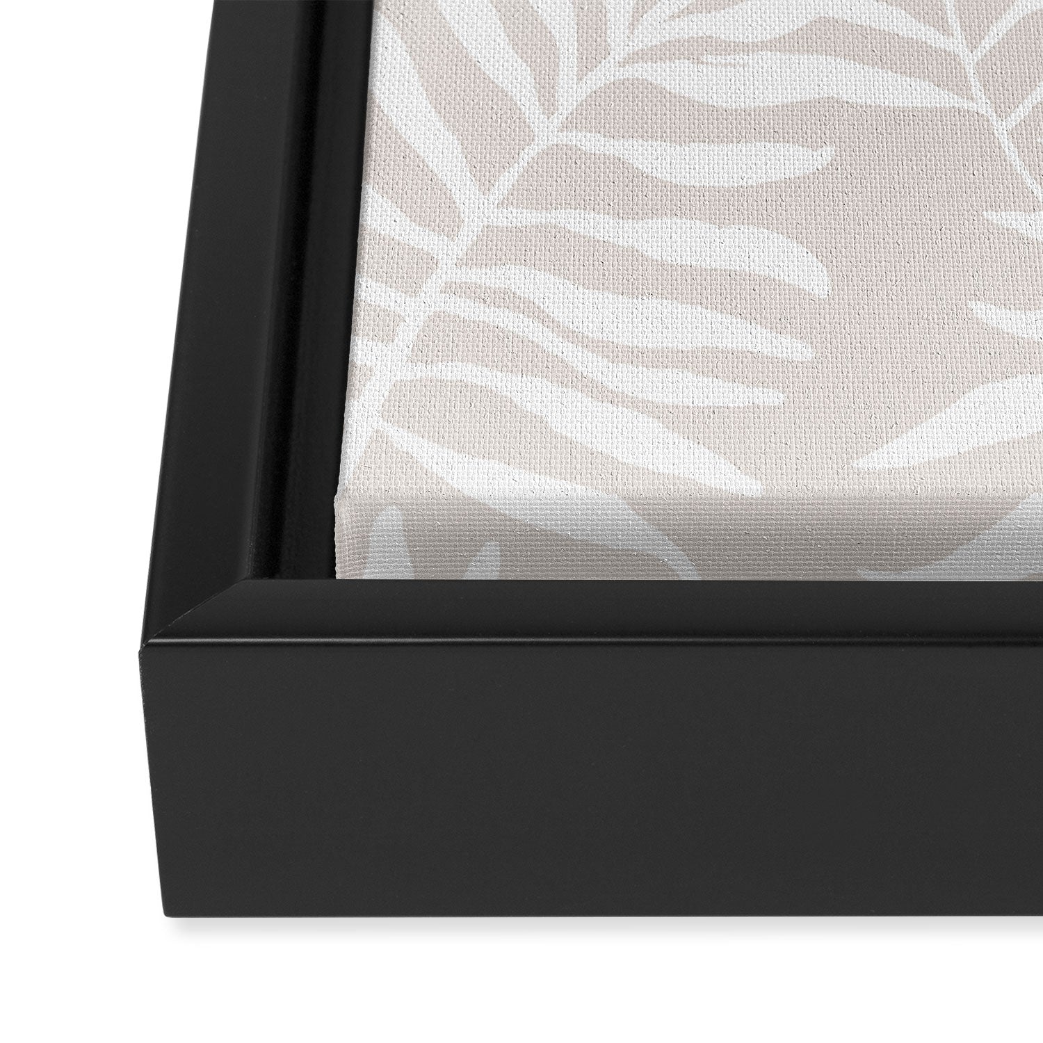 Tropical Palm Leaves - Palm Leaf Pattern - Sandy Beige Framed Canvas Print Gallery Image 3