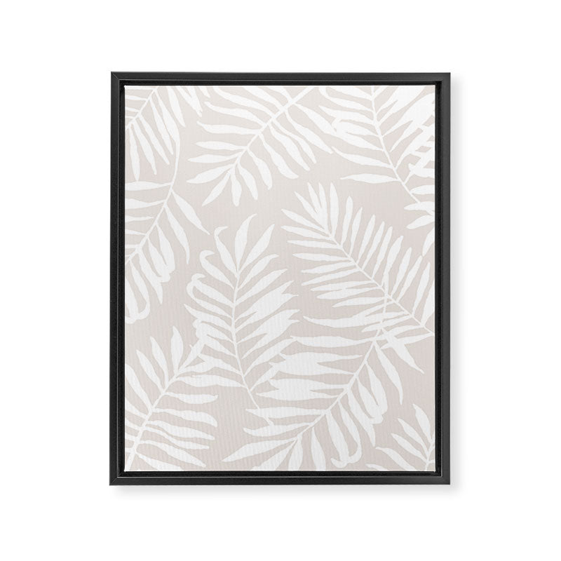 Tropical Palm Leaves - Palm Leaf Pattern - Sandy Beige Framed Canvas Print Gallery Image 8
