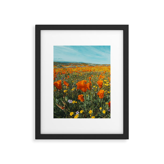 California Wildflower Poppy Superbloom Framed Art Print Gallery Image 1