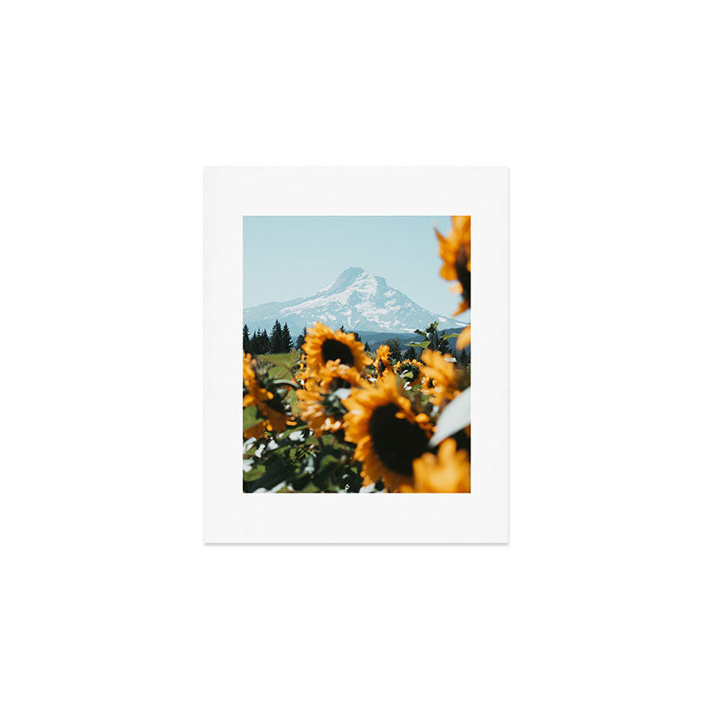 Mt. Hood Sunflower Field Art Print Gallery Image 1