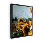 Mt. Hood Sunflower Field Framed Canvas Print Gallery Image 2
