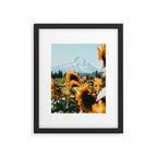 Mt. Hood Sunflower Field Framed Art Print Gallery Image 4
