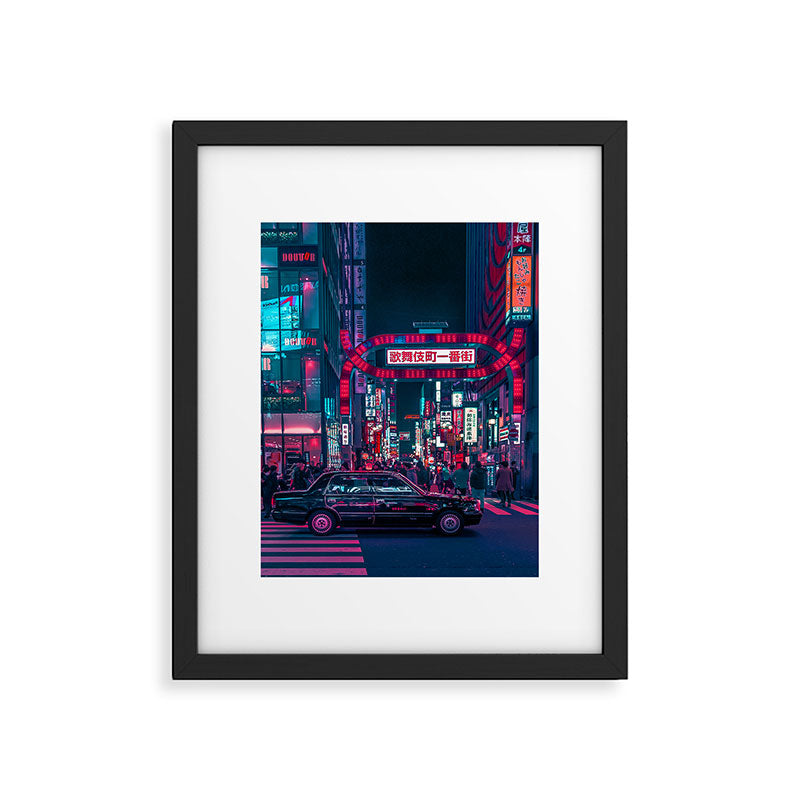 Cyberpunk Tokyo Street Framed Art Print Gallery Image 5