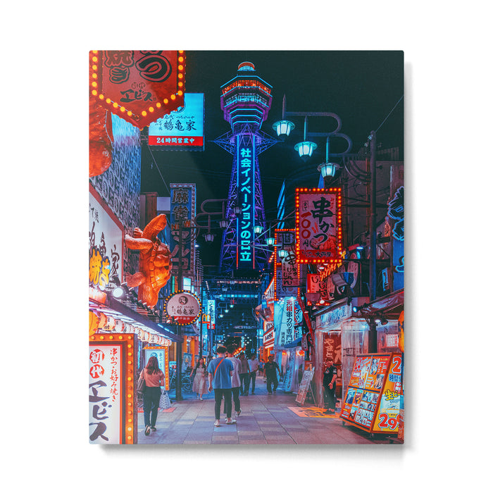 Osaka City Anime Scenes  Metal Print Gallery Image 1