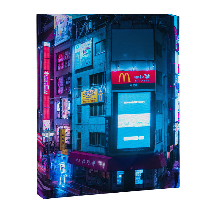 Post Apocalyptic Neon City Blues  - Tokyo Canvas Print Gallery Image 1