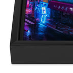 Post Apocalyptic Neon City Blues  - Tokyo Framed Canvas Print Gallery Image 3