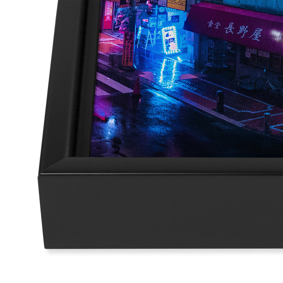 Post Apocalyptic Neon City Blues  - Tokyo Framed Canvas Print Gallery Image 3