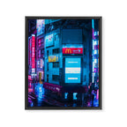 Post Apocalyptic Neon City Blues  - Tokyo Framed Canvas Print Gallery Image 6