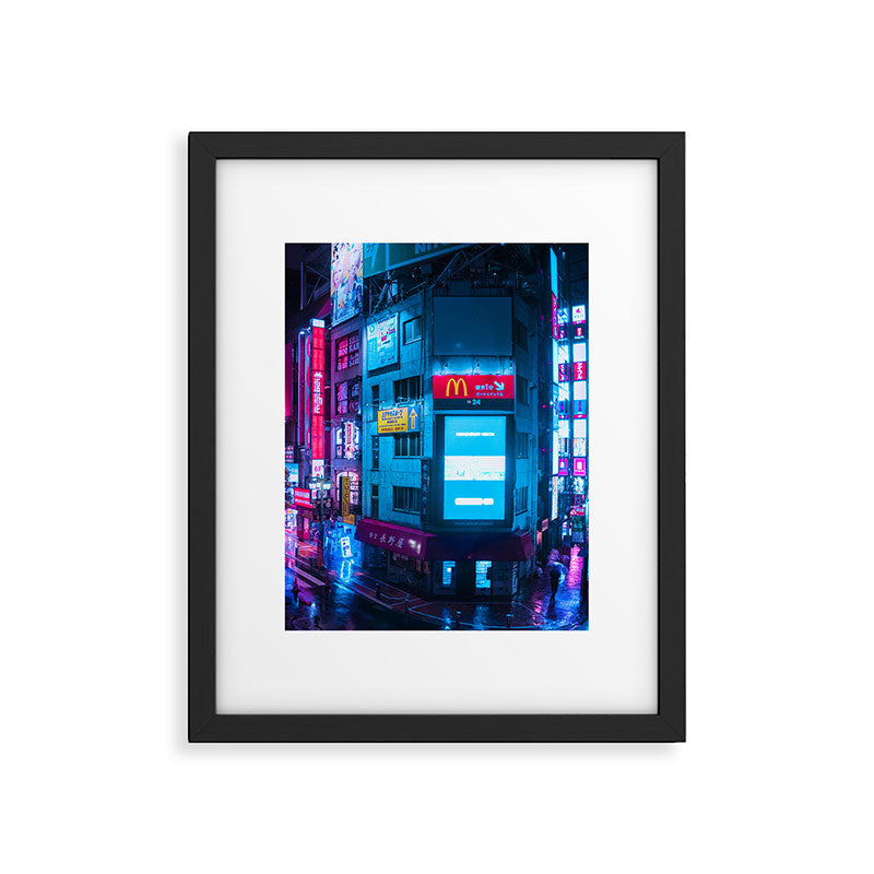 Post Apocalyptic Neon City Blues  - Tokyo Framed Art Print Gallery Image 5