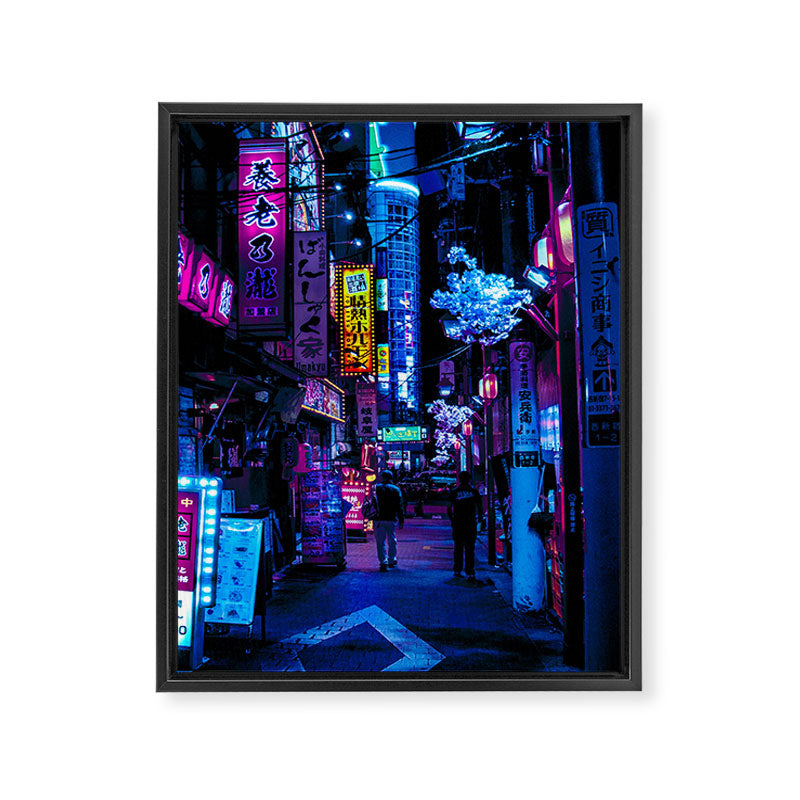 Tokyo's Moody Blue Vibes Framed Canvas Print Gallery Image 6