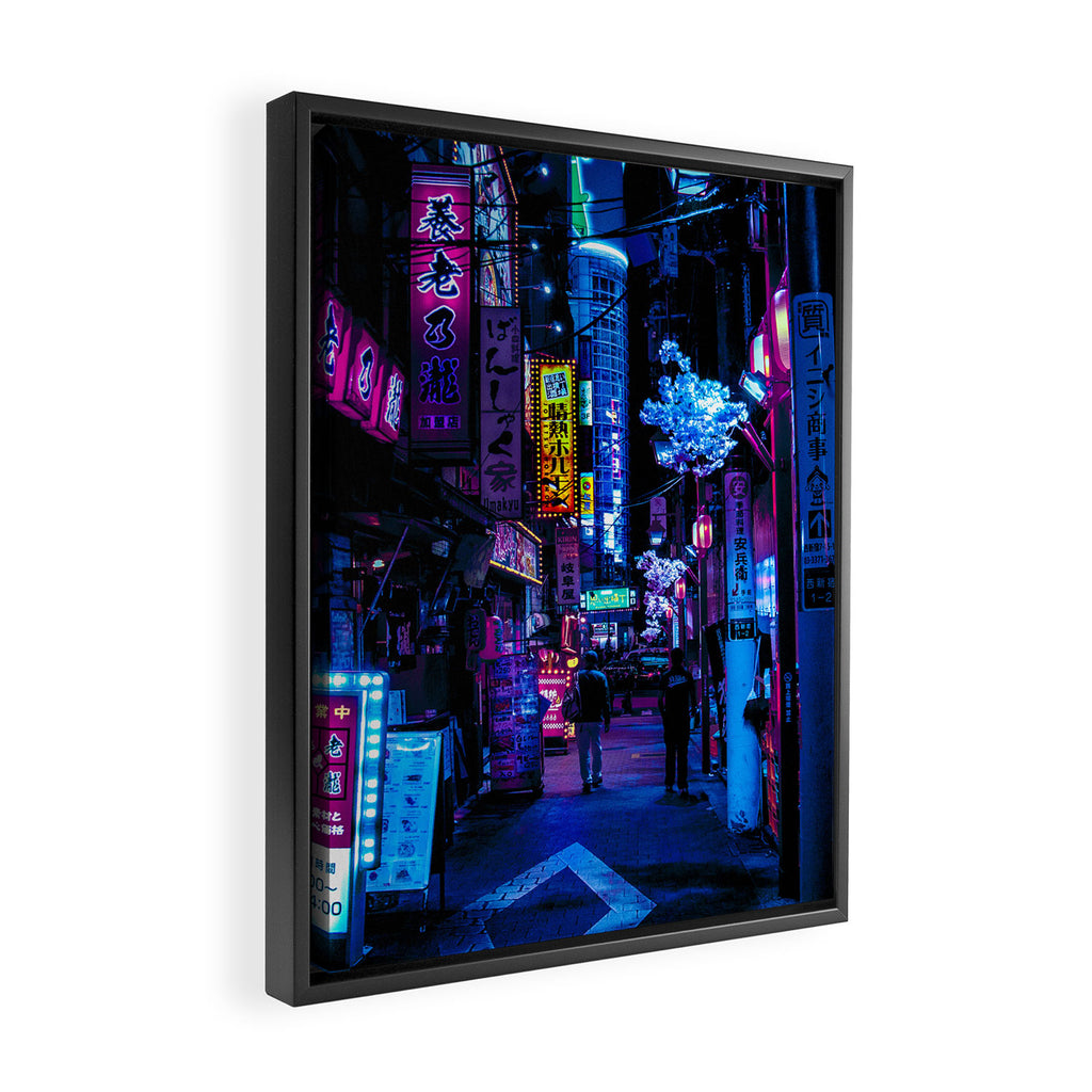 Tokyo's Moody Blue Vibes Framed Canvas Print Gallery Image 2