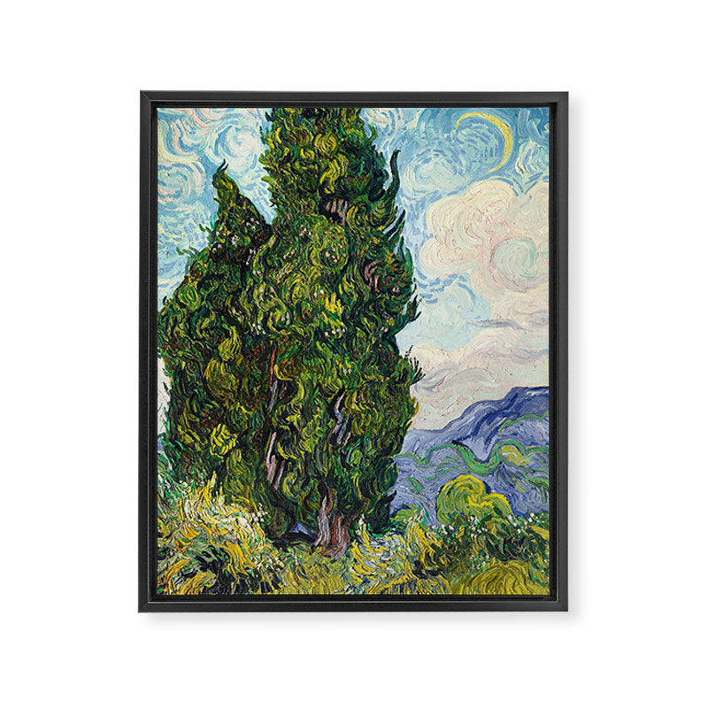 Cypresses by Vincent Van Gogh Framed Canvas Print Gallery Image 6