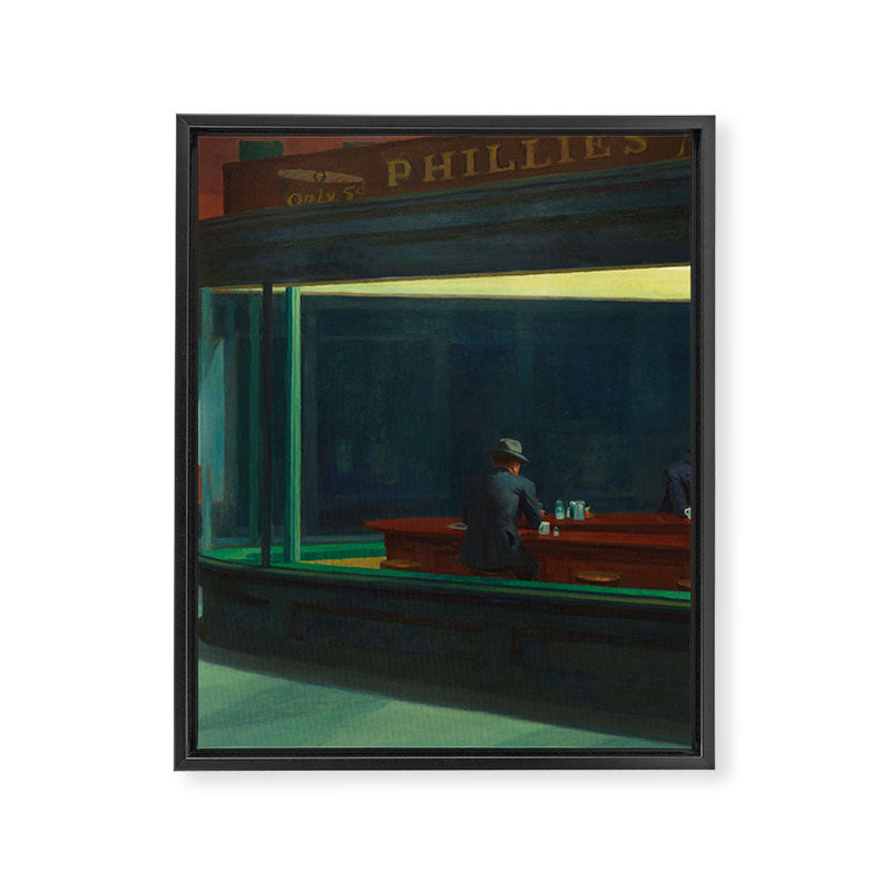 Nighthawks by Edward Hopper  Framed Canvas Print Gallery Image 6