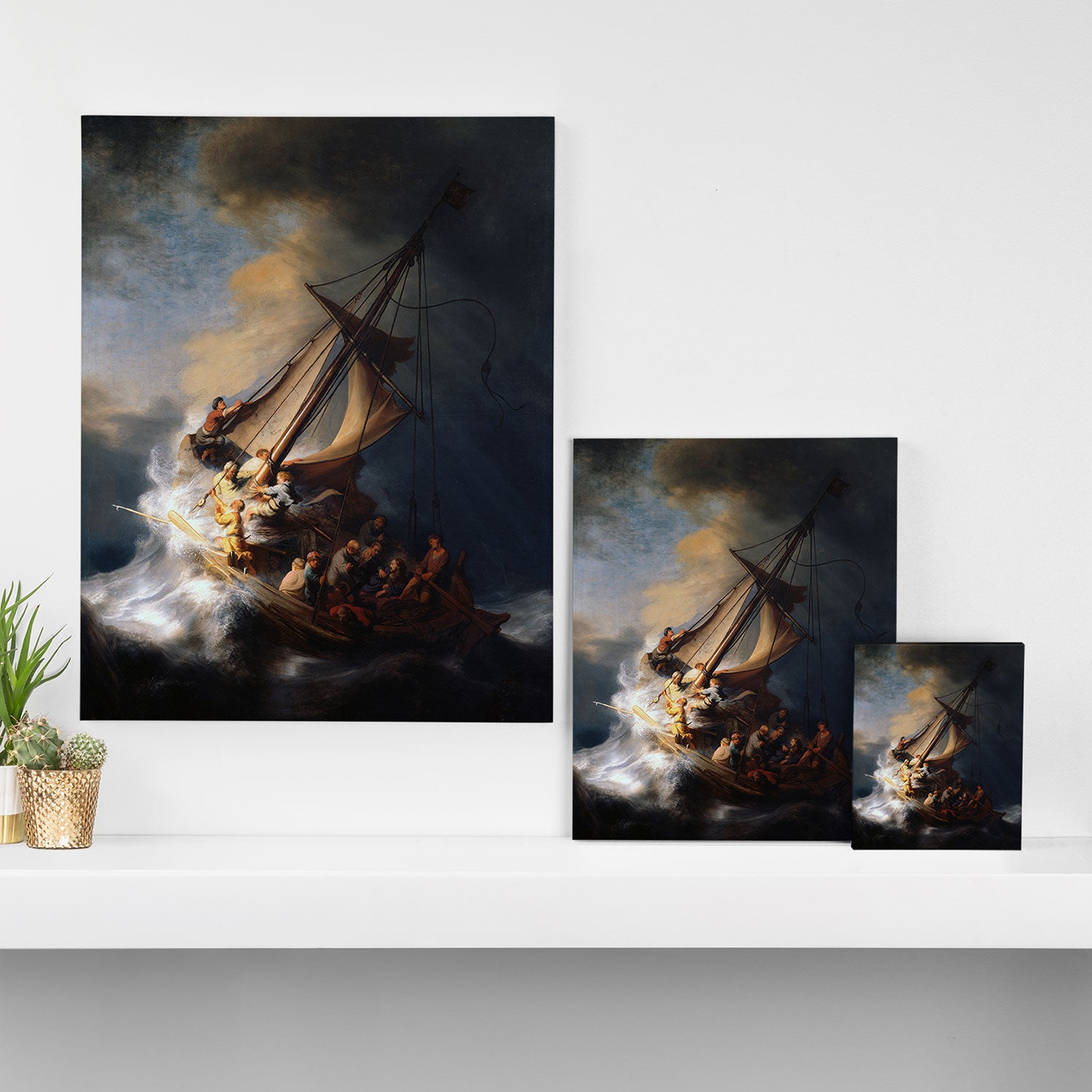 The Storm on the Sea of Galilee, Rembrandt Canvas Print Gallery Image 3