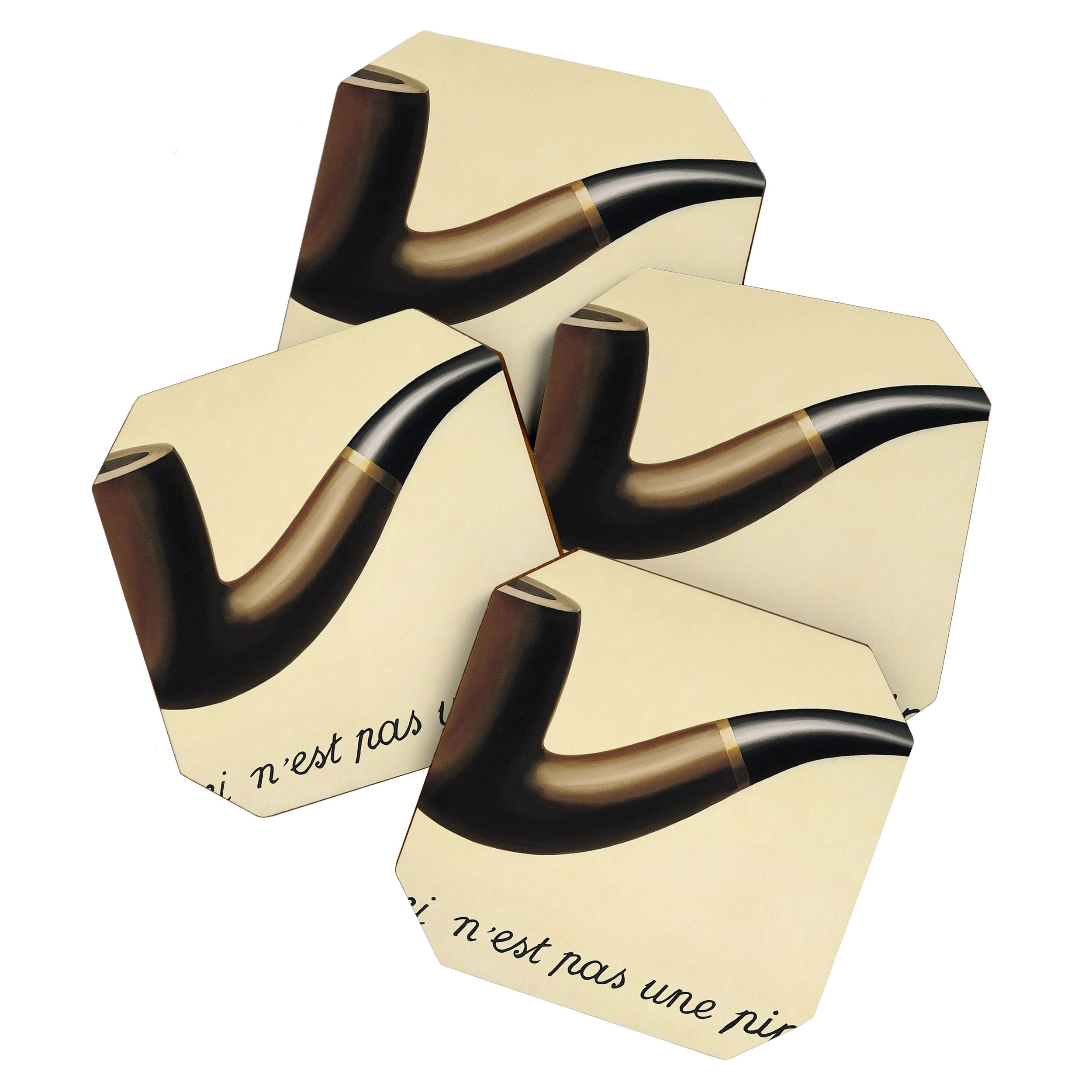 The Treachery of Images (This is not a pipe) by Rene Magritte Coaster Gallery Image 1