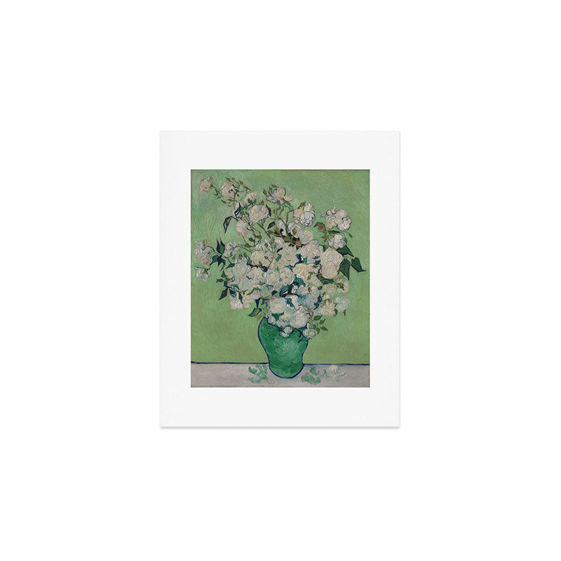 Vase with Pink Roses- Van Gogh Art Print Gallery Image 1