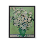 Vase with Pink Roses- Van Gogh Framed Canvas Print Gallery Image 6