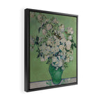 Vase with Pink Roses- Van Gogh Framed Canvas Print Gallery Image 2