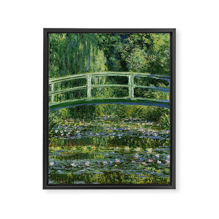Water Lilies and Japanese Footbridge, Claude Monet Framed Canvas Print Gallery Image 1