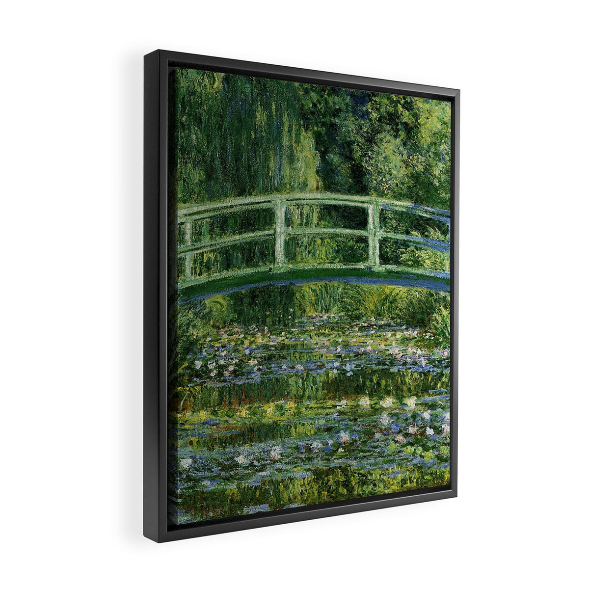 Water Lilies and Japanese Footbridge, Claude Monet Framed Canvas Print Gallery Image 2