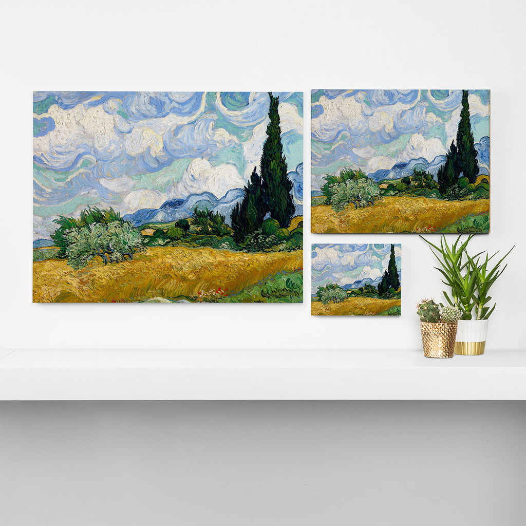 Wheat Field with Cypresses Canvas Print Gallery Image 3