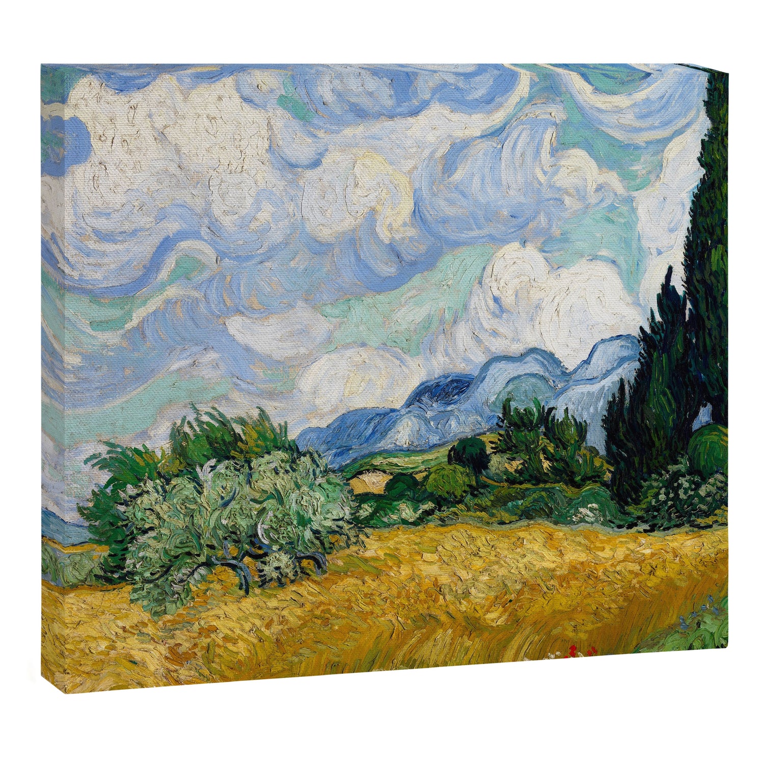 Wheat Field with Cypresses Canvas Print Gallery Image 3